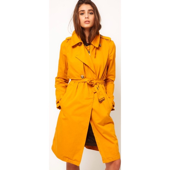 Diesel Jackets & Blazers - Diesel Mustard Belted Trench Coat